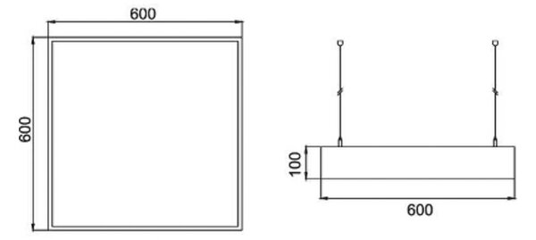 BRUMBERG LED viseča svetilka Biro Square on/off, srebrna, 4.000K