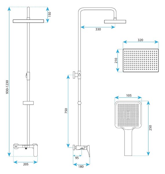 Komplet za prhanje PREMIUM REA JOE Brush Copper