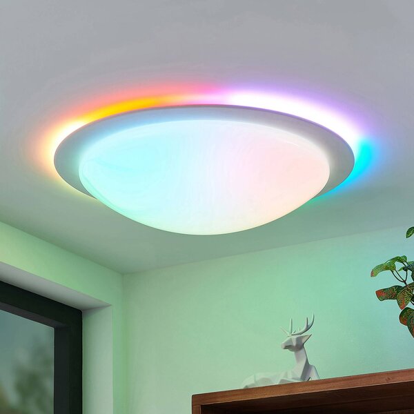 Lindby Aurela LED stropna svetilka CCT RGB Ø 58,5 cm