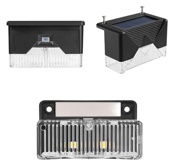 Set 4 solarnih ograjnih LED svetilk hladno bele IP65