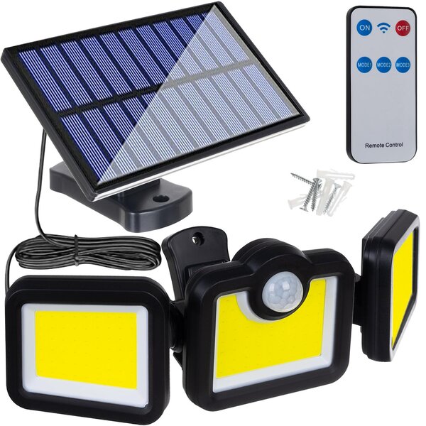 LED 171 COB solarna svetilka s senzorjem gibanja 2400mAh IP65