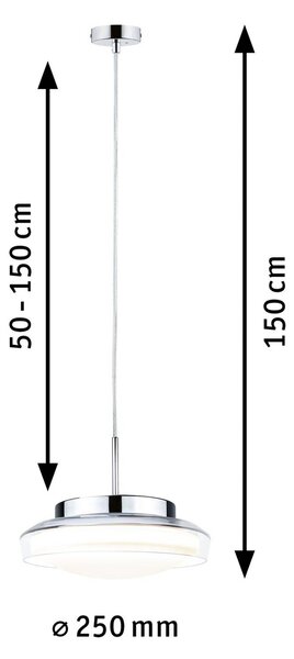 Paulmann Luena LED obesek IP44 krom Ø25cm