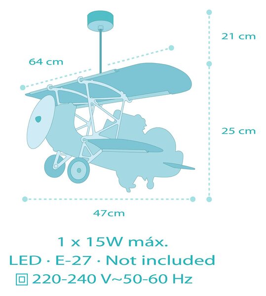 Dalber viseča svetilka Crocodile Plane, barvita, les/plastika