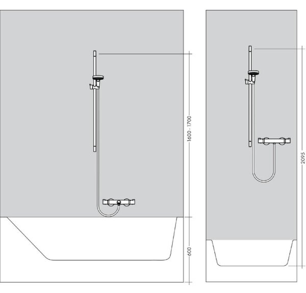 Pršni set Hansgrohe Crometta Vario (krom, sijaj, razmak med luknjama 91,5 cm)