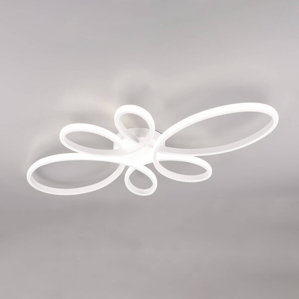 Stropna svetilka Fly LED, bela mat, 4.000 K, 83 cm x 45 cm