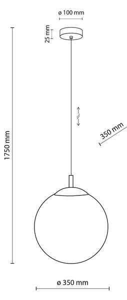 Obesek Esme, opalno steklo, ena luč, Ø 35 cm