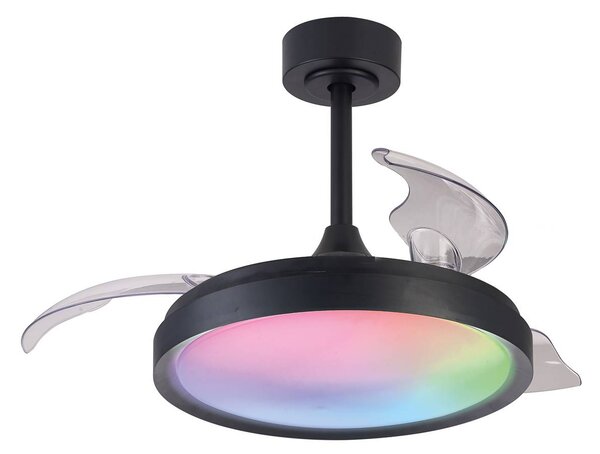 Stropni ventilator LED Siberia Mini črna tiha 91cm CCT RGB