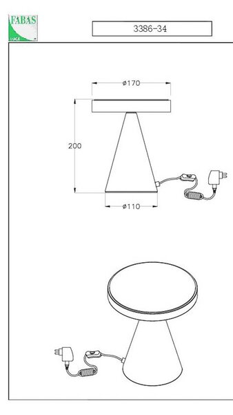 Namizna svetilka LED Neutra, višina 20 cm, nikelj, zatemnitev na dotik