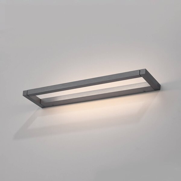 PURE LED stenska svetilka Puro siva širina 50 cm aluminijast dimmer