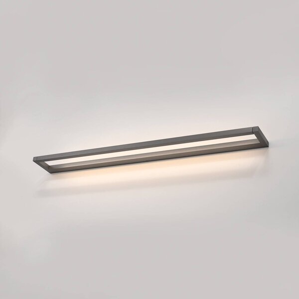 PURE LED stenska svetilka Puro, siva Širina 100 cm Aluminijast dimmer