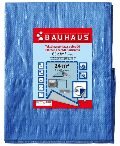 Pokrivna ponjava BAUHAUS (4 x 6 m, modra, 65 g/m²)