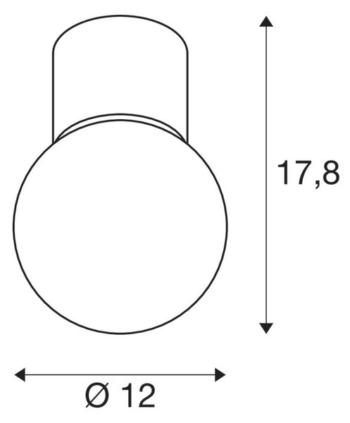 SLV Varyt stropna kopalniška svetilka, krom, aluminij, Ø 12 cm