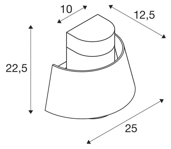 SLV Photoni stenska svetilka, rjaste barve, aluminij, širina 25 cm