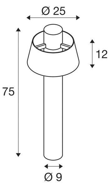 SLV Photoni 75, črna barva, aluminij, višina 75 cm