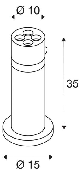SLV LED podstavna svetilka R-Cube 35, antracit, aluminij, višina 35 cm