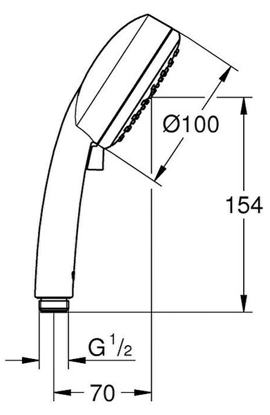 Tuš ročka Grohe Vitalio Comfort 100 (2 funkciji, krom)