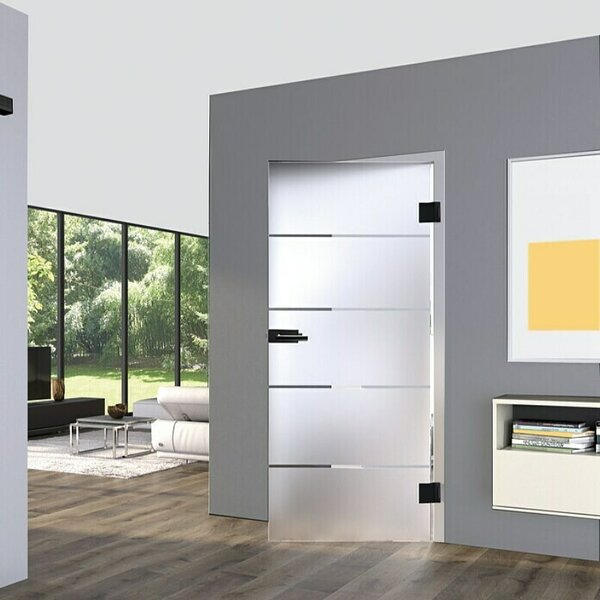 Okovje za streklena vrata Diamond Doors Black Edition (aluminij, črna)