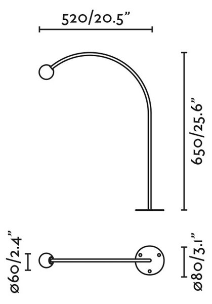 Svetilka Cuca LED na podstavku, črna, nerjaveče jeklo/ steklo, višina 65 cm