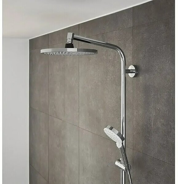 Pršni set z nadglavno prho Hansgrohe Crometta S 240 (s termostatsko armaturo, razmak med luknjama: 103,4 cm, število funkcij: 2, krom)