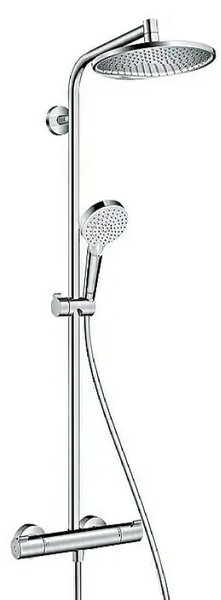 Pršni set z nadglavno prho Hansgrohe Crometta S 240 (s termostatsko armaturo, razmak med luknjama: 103,4 cm, število funkcij: 2, krom)