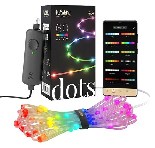 LED trak Twinkly Dots (RGB, 3 m, prozoren)