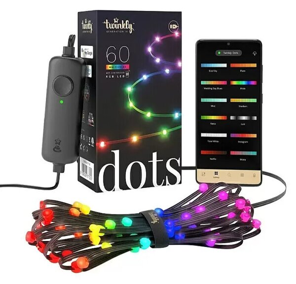 LED trak Twinkly Dots (RGB, 3 m, črn)