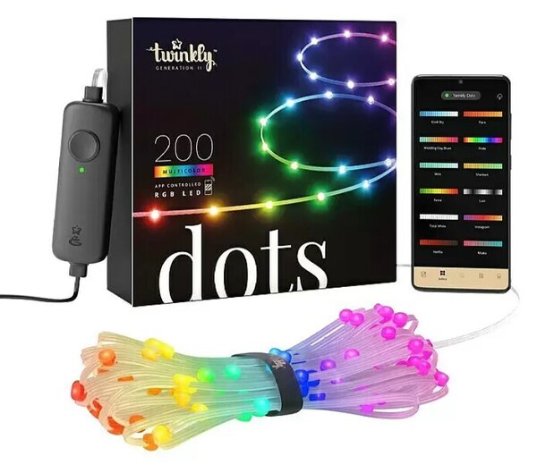 LED trak Twinkly Dots (RGB, 10 m, prozoren)