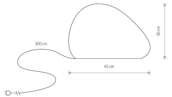 Zunanja luč Stone S, 45 x 30 cm, bela, plastika, IP44