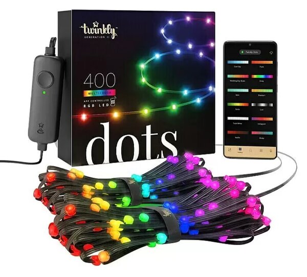 LED trak Twinkly Dots (RGB, 20 m, črn)