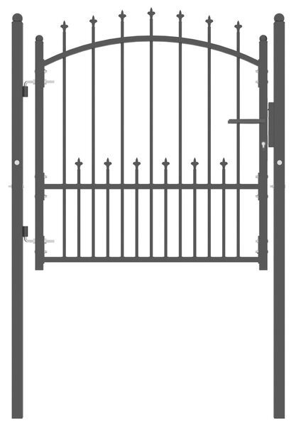 VidaXL Vrata za ograjo s konicami jeklo 100x100 cm črna