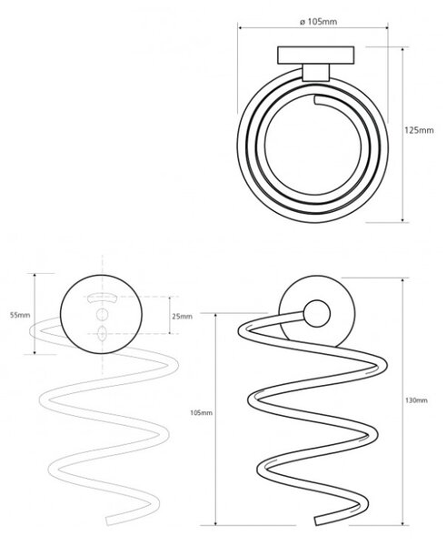 Držalo za sušilnik las Omega (medenina, spirala)