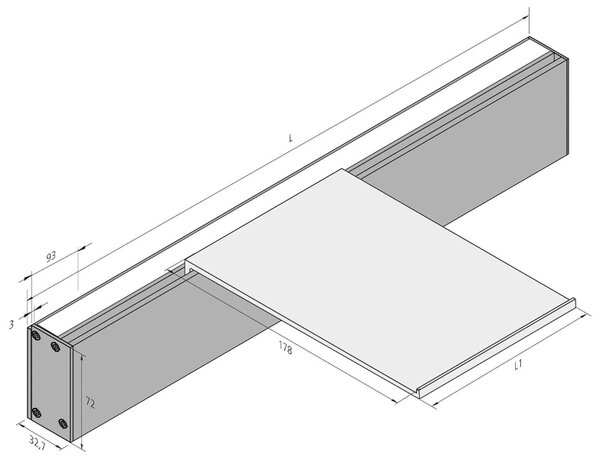 LED stenska svetilka Intero-Line, črna, 120 cm, aluminij, CCT