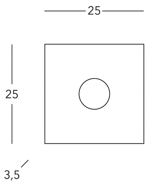 KOLARZ Kvadratna stropna svetilka, bela, dolžina 25 cm, kovina