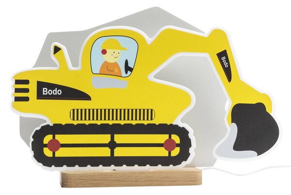 Namizna svetilka LED Excavator, rumena, 20 cm, z možnostjo zatemnitve