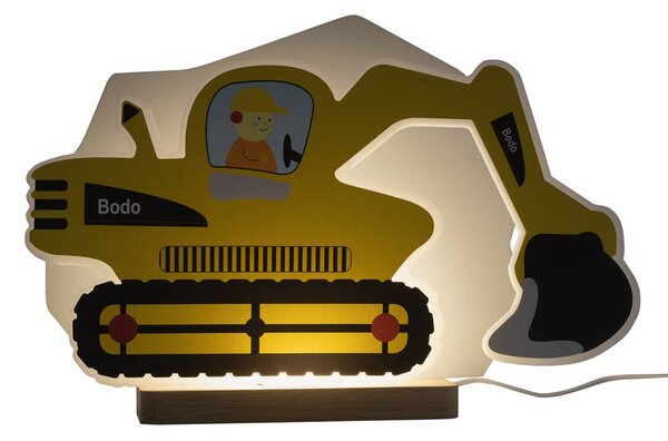 Namizna svetilka LED Excavator, rumena, 20 cm, z možnostjo zatemnitve