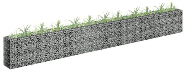 VidaXL Visoka greda gabion pocinkano jeklo 450x30x60 cm