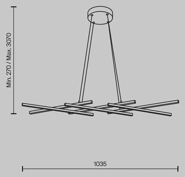 Maytoni LED viseča luč Halo, medeninaste barve, dolžina 103,5 cm