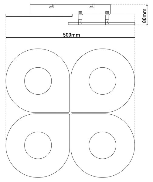 Smilla LED stropna svetilka, bela, kovinska, 50x50 cm, CCT Remote