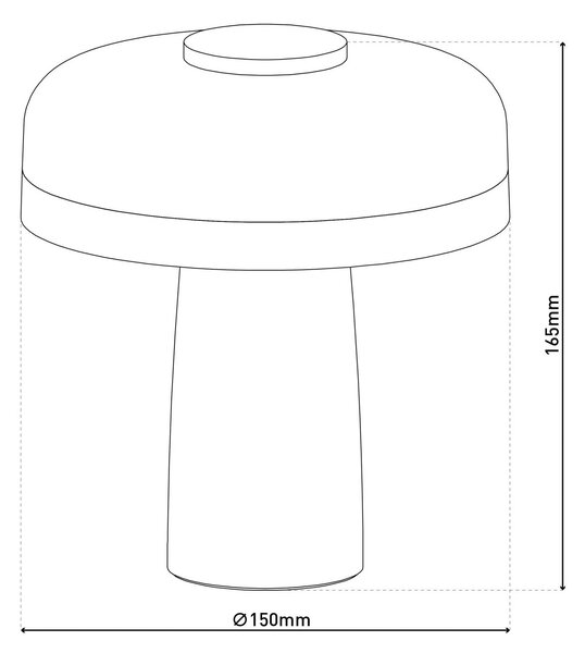 Namizna svetilka LED za polnjenje Pilu, meta, višina 16,5 cm kovinska