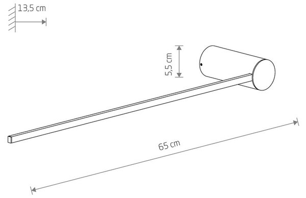 LED stenska svetilka Arm M, višina 65 cm, črna, kovinska