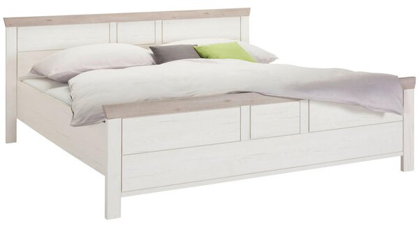 POSTELJA 180 cm x 200 cm , leseni material siva, bela