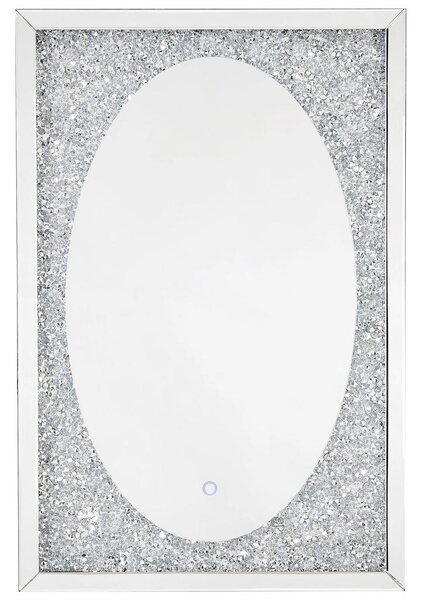 STENSKO OGLEDALO, 90/60/4,6 cm steklo, leseni material