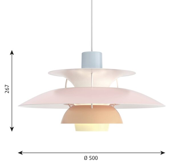 Louis Poulsen PH 5 Pastelne barve modra/rožnata/bronasta