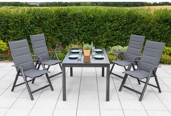 Gardenson Raztegljiva Vrtna Miza Ambia, Steklo, Aluminij, 120-180x90
