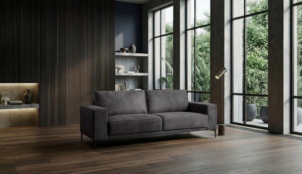 Antracitno siva sedežna garnitura iz imitacije usnja 224 cm Copenhagen – Scandic