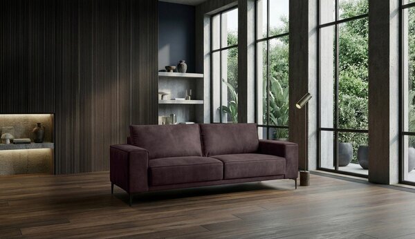 Rjava sedežna garnitura iz imitacije usnja 224 cm Copenhagen – Scandic