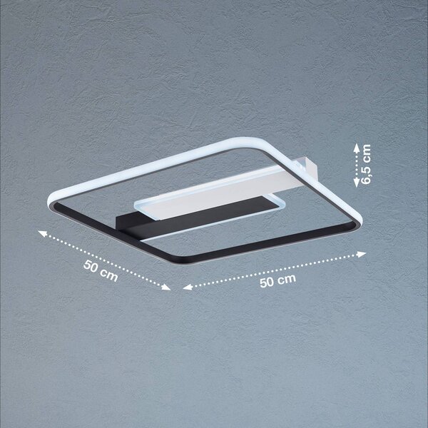 LED stropna svetilka Blithe 50x50cm, okvir