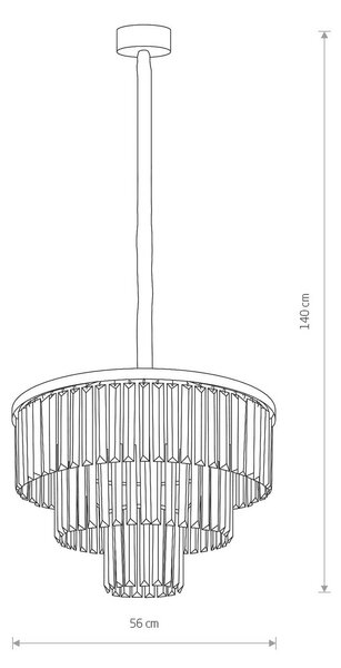 Obesek Cristal, prozoren/srebrn, Ø 56 cm