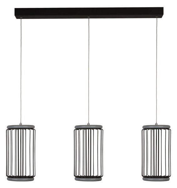 LED viseča svetilka Cage 3-light, črna