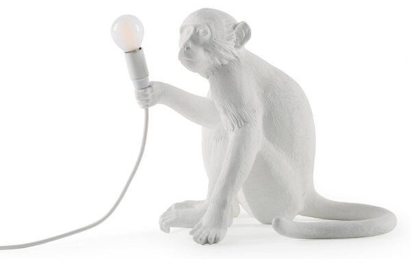 SELETTI Monkey Lamp LED dekorativna svetilka, bela, sedeča